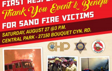 Community Invited to Sand Fire First Responder Thank You Event, Victim Benefit