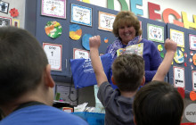 Kindergarteners Surprised with Bag-of-Books